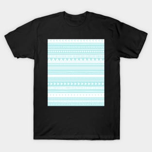 Sky Blue and White Tribal pattern T-Shirt
